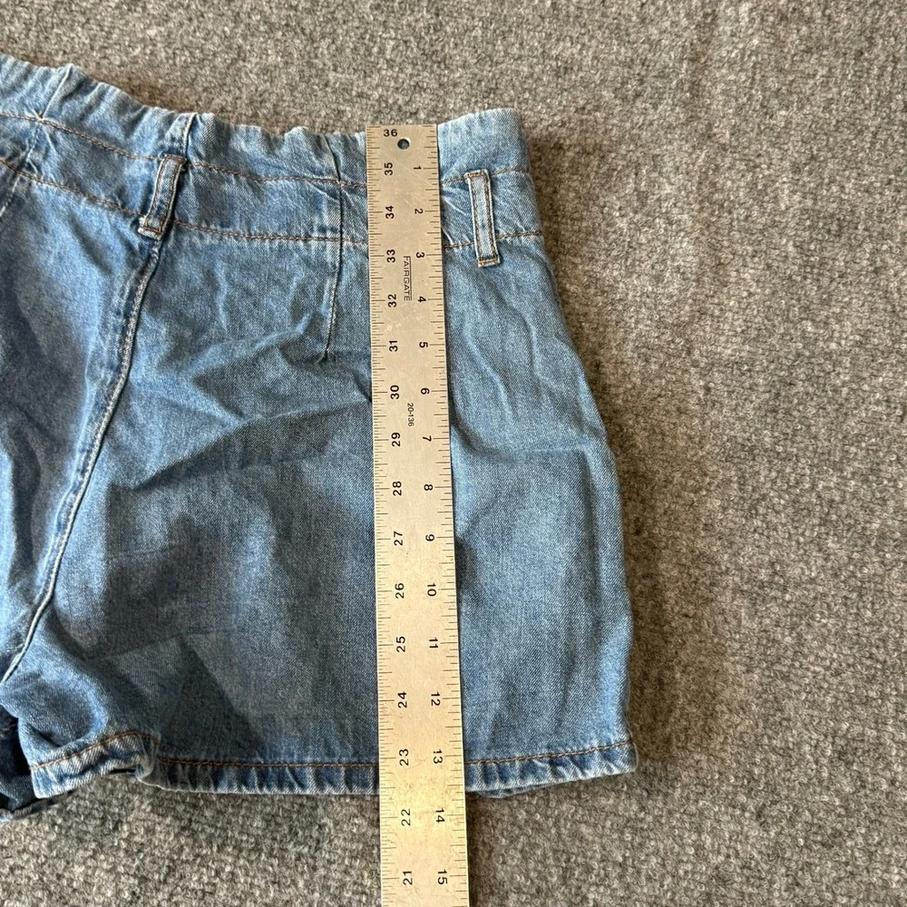 Indigo‎ Rein Women Light Wash Paperbag Waist Denim Shorts Blue Size 9/28 Pleated